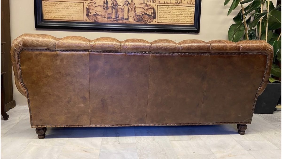 Vintage Chesterfield Deri Kanepe — fotoğraf 2