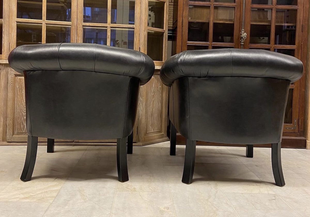 Chesterfield Hakiki Deri Çift Berjer — fotoğraf 3