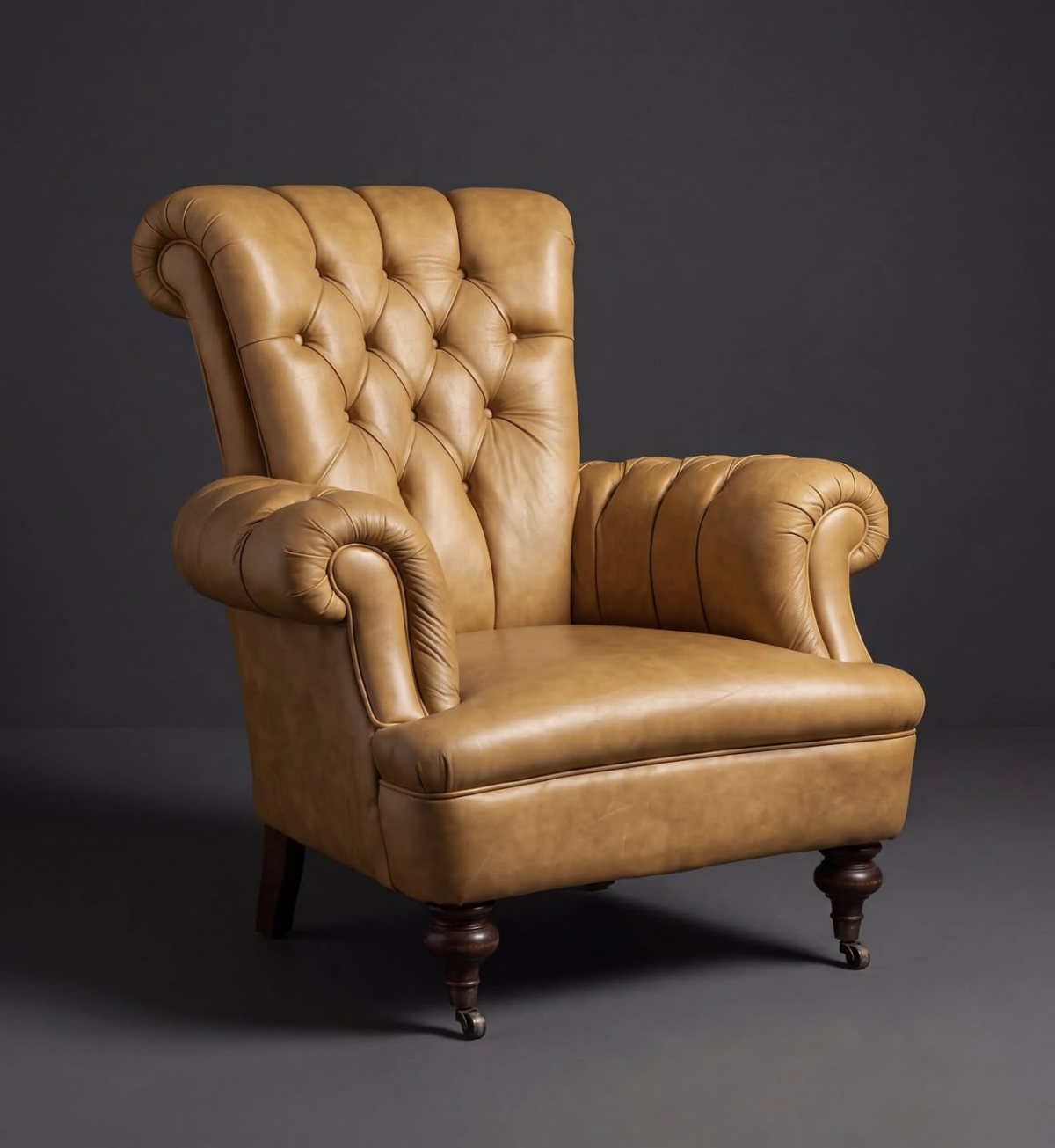 Chesterfield Deri Çift Berjer — fotoğraf 3
