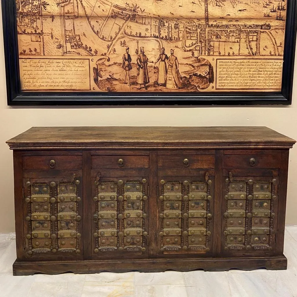 ANTİK HİNT TARZI AHŞAP KONSOL - Görsel 1