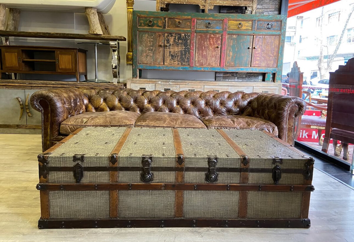 ENDÜSTRİYEL ÇEKMECELİ ORTA SEHPA - Görsel 3