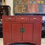 UZAKDOĞU KIRMIZI VİNTAGE ÇİN DOLABI