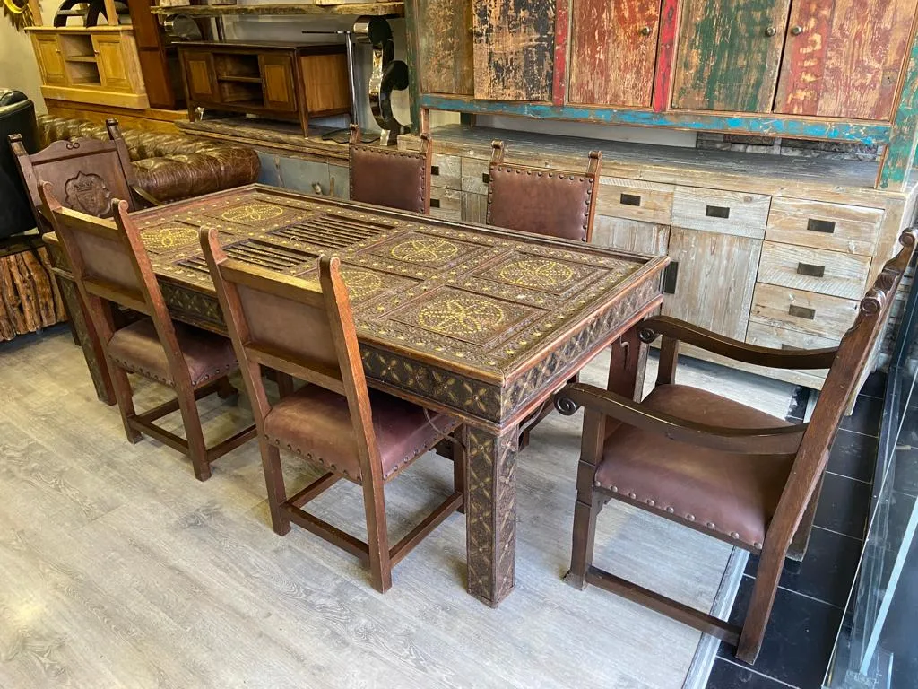 EL OYMASI PİRİNÇ İŞLEMELİ MASA SANDALYE - Görsel 3