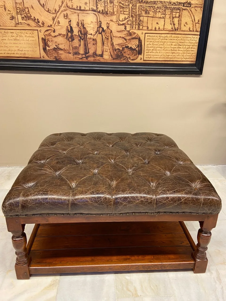 AMERİKAN DERİ ORTA SEHPA - Görsel 1