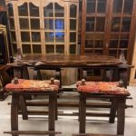 ESKİ HİNT AHŞAP YEMEK MASA TAKIMI