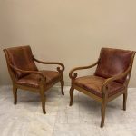 Vintage Deri Çift Berjer