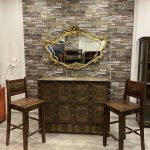 Antik Hint Oyma Tik Ağacı Bar Takımı