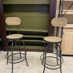 Endüstriyel Tarzı Bar Taburesi Yüksekliği Ayarlanabilir Döner Sandalye