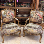 İTALYAN ALTIN VARAKLI ÇİFT KOLTUK