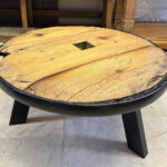 RUSTİK AHŞAP METAL AYAKLI SEHPA