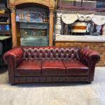 İNGİLİZ CHESTERFİELD DERİ KANEPE TEKLİ