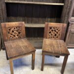 Tik ağacı çift sandalye