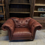 Chesterfield Deri Tekli Geniş Koltuk