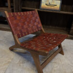 Ahşap Deri Örme Berjer