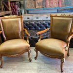 FATİH KIRAL AHŞAP DERİ ÇİFT BERJER