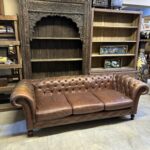 Chesterfield Deri Üçlü Koltuk