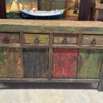 Meşe ağacı Vintage Ahşap Konsol