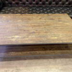 Endüstriyel ahşap tekerlekli sehpa