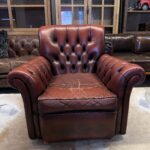 İngiliz Vintage Deri Berjer