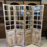 Country Ahşap Aynalı Paravan