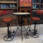 Endüstriyel Deri Bar Takımı Masa