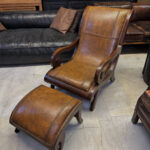 Vintage Deri berjer puf