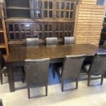 Mudo Old Java Ahşap Masa ve Deri Sandalye