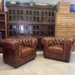 Amerikan Chesterfield Deri Çift Koltuk