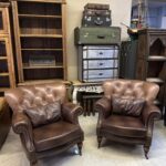 Chesterfield Deri Çift Berjer