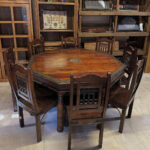 Kervan sekizgen ahşap masa sandalye