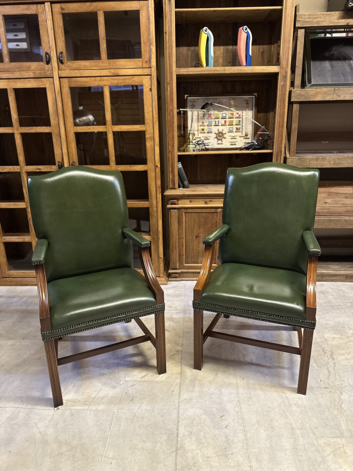 Reprodux İngiliz Deri Çift Berjer - Görsel 1