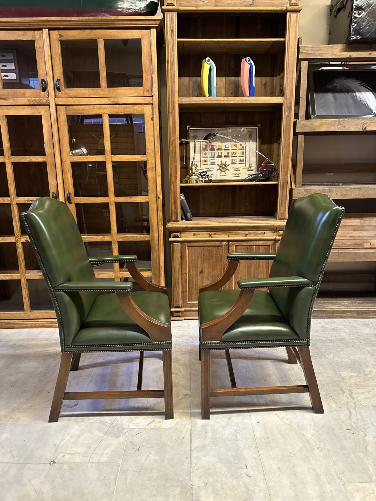 Reprodux İngiliz Deri Çift Berjer - Görsel 2