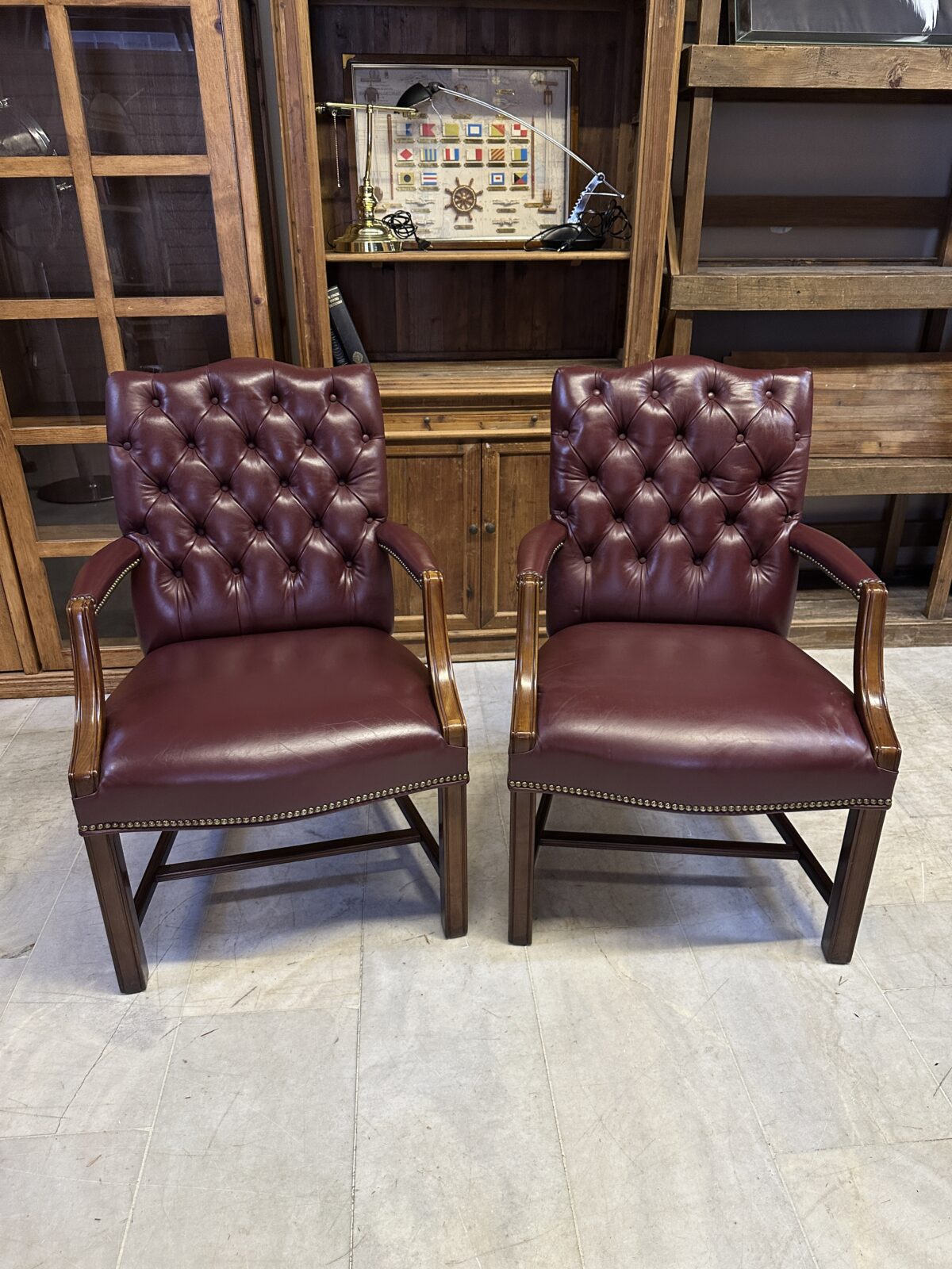 Chesterfield Deri Çift Berjer - Görsel 1