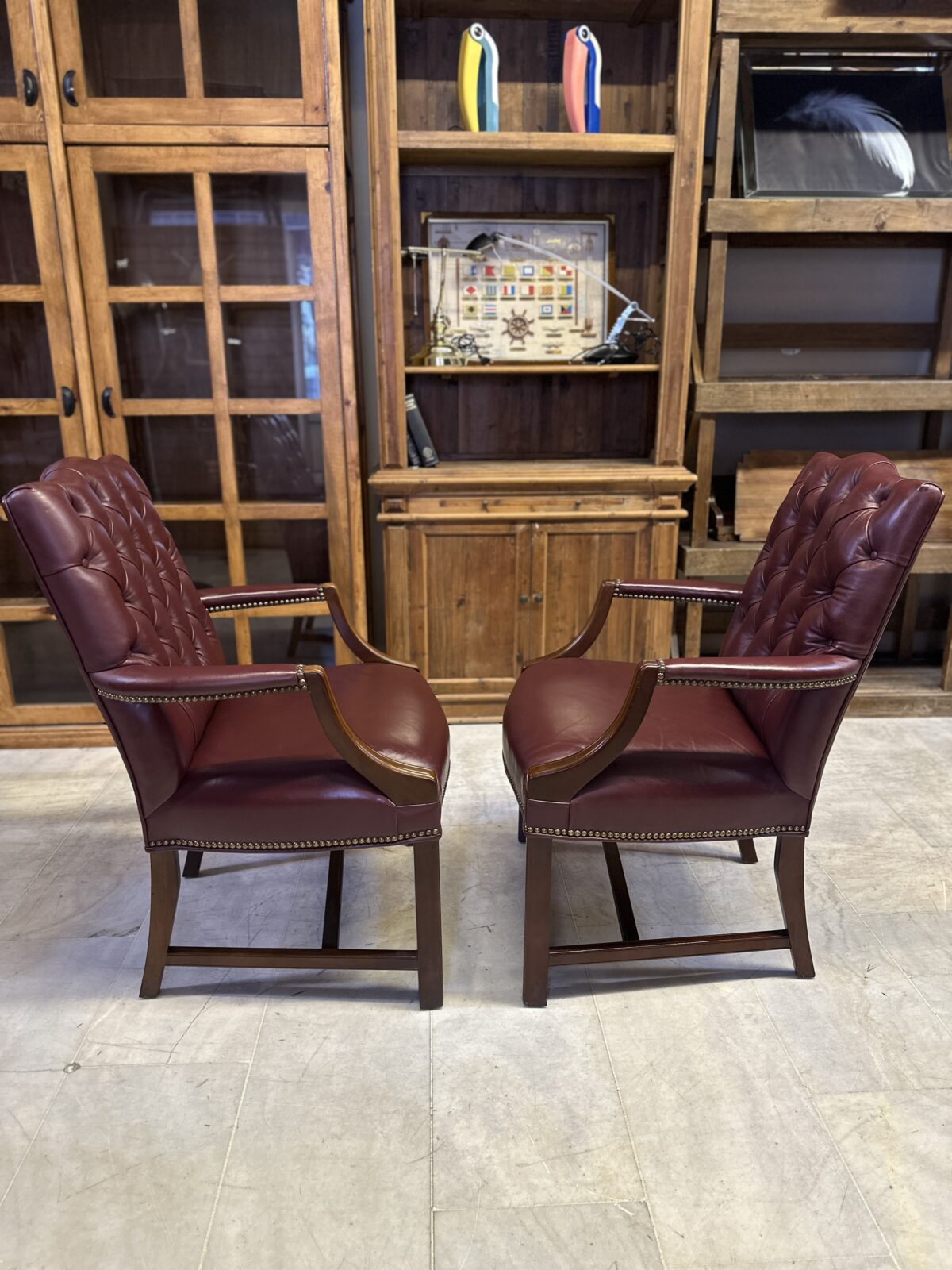 Chesterfield Deri Çift Berjer - Görsel 2