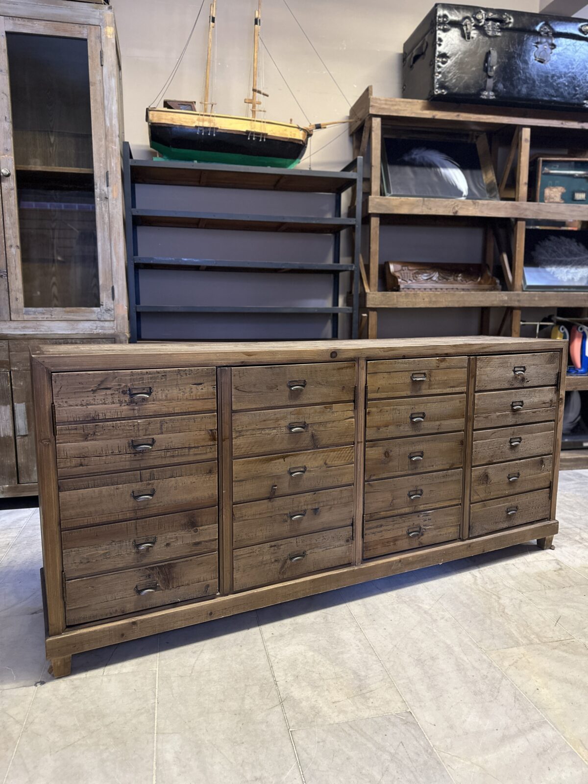 Mudo Rustik Ahşap Kapaklı Konsol - Görsel 1