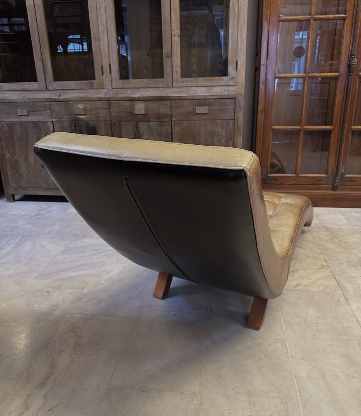 Vintage Deri Uzanma Koltuğu - Görsel 5