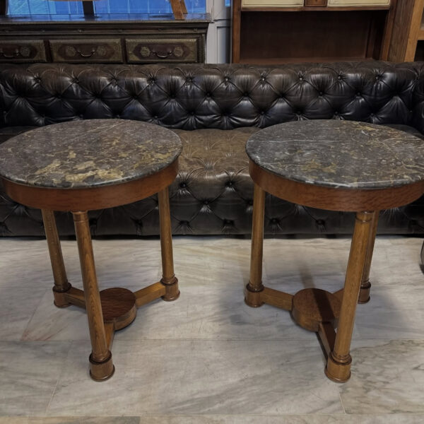 Fransız ahşap üzeri mermer sehpa