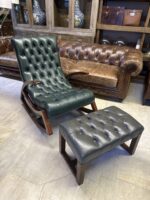 Vintage deri sallanan sandalye - Görsel 5