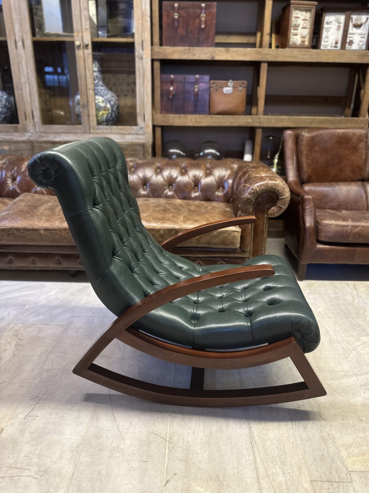 Vintage deri sallanan sandalye - Görsel 2