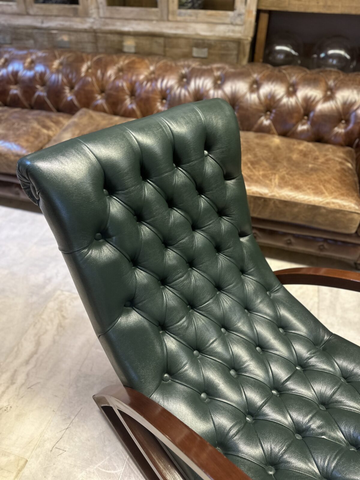 Vintage deri sallanan sandalye - Görsel 4