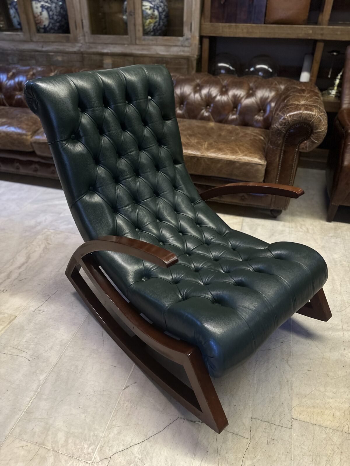 Vintage deri sallanan sandalye - Görsel 1