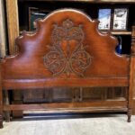 Vintage deri çift kişilik karyola başlığı