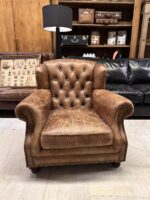 Vintage Chesterfield Deri Berjer