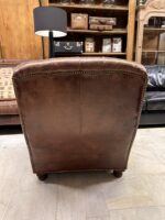 Vintage Chesterfield Deri Berjer - Görsel 3