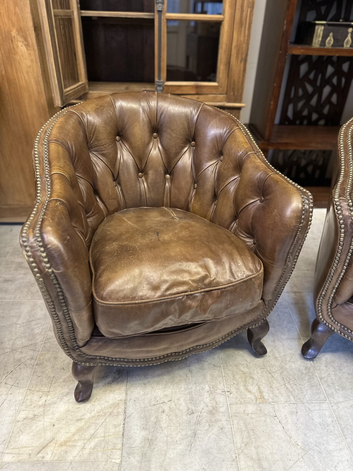 Timothy Oulton Vintage Deri Berjer - Görsel 7