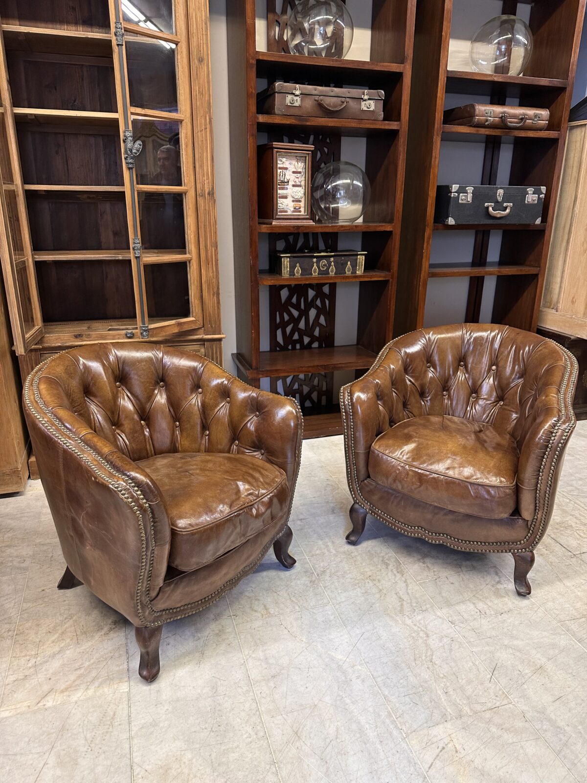 Timothy Oulton Vintage Deri Berjer - Görsel 1