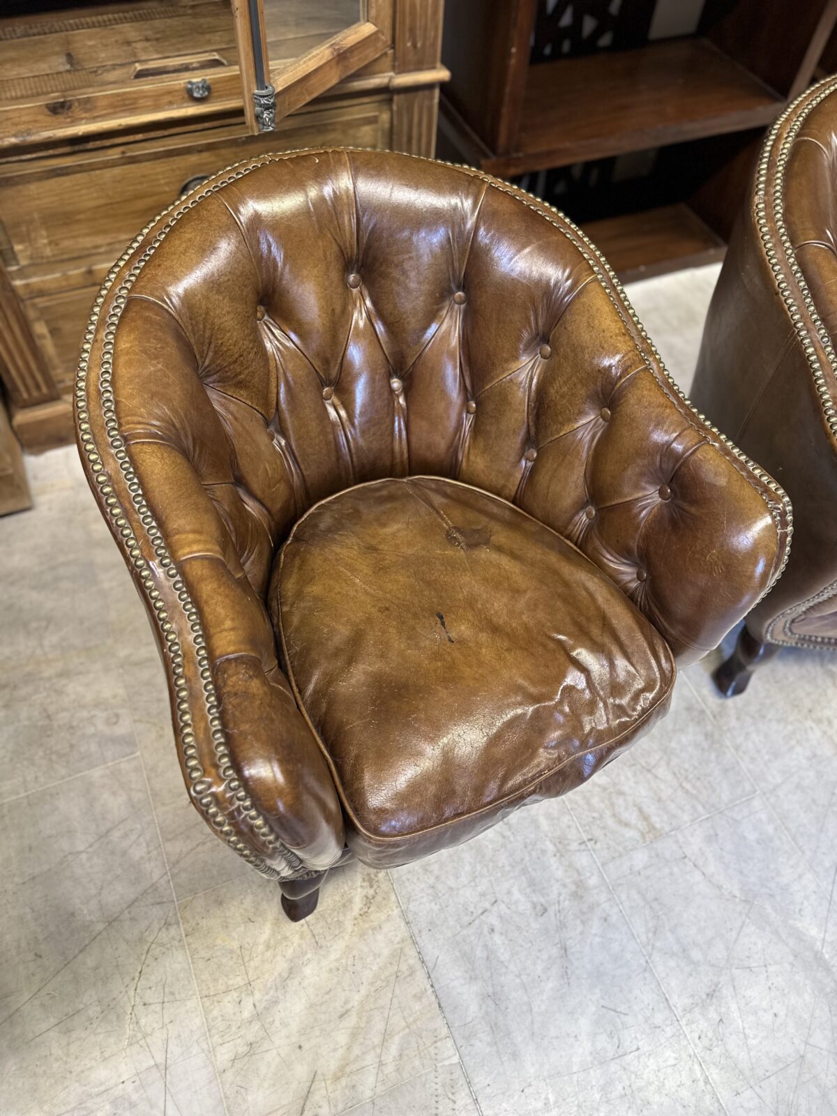 Timothy Oulton Vintage Deri Berjer - Görsel 6