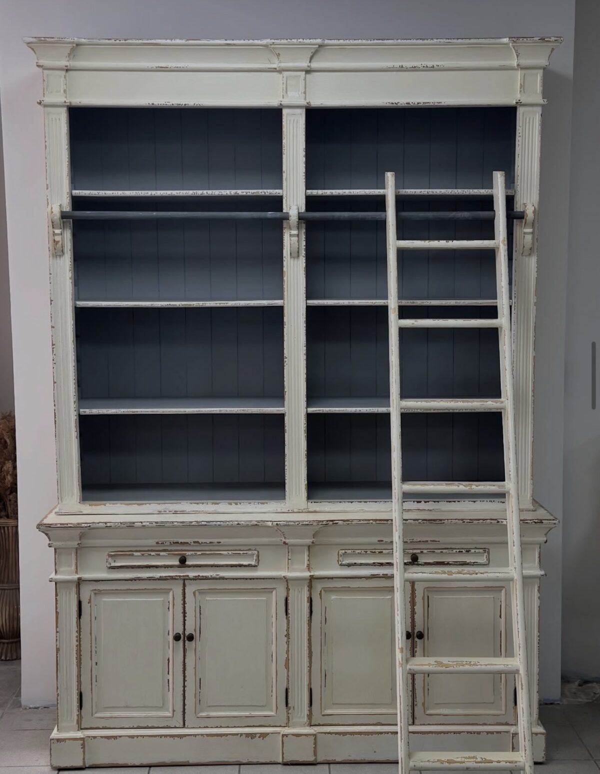 Mudo country ahşap merdivenli kütüphane - Görsel 1