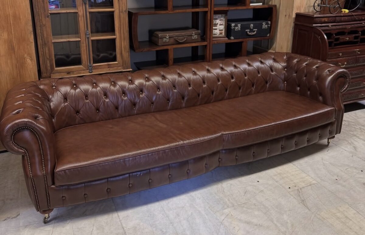 Chesterfield Deri Dörtlü Koltuk - Görsel 4