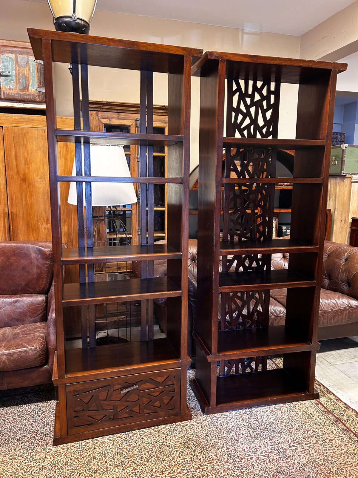 Uzakdoğu ahşap çift kitaplık - Görsel 1